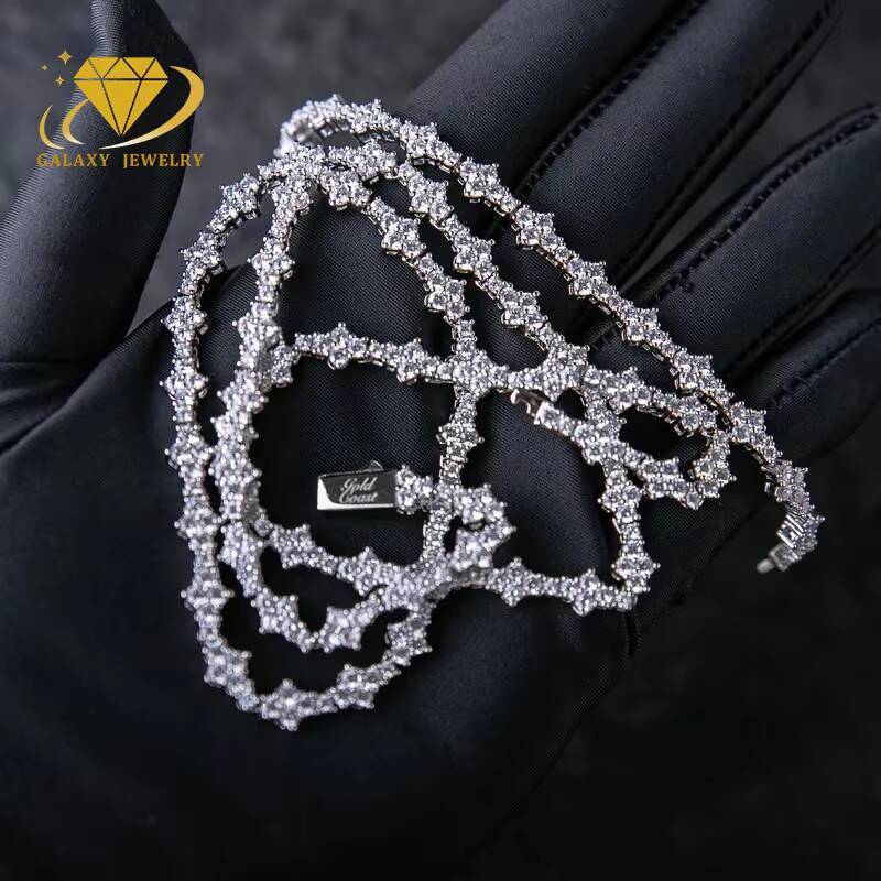 Wholesale Custom Jewelry Pass Diamond Tester S925 Silver 3mm Vvs Moissanite Tennis Bracelet Cross Moissanite Tennis Chain