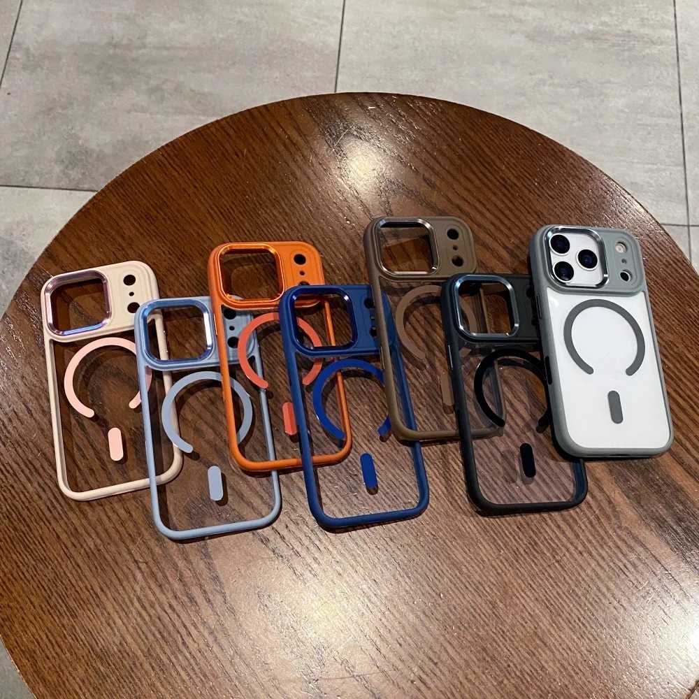 for iPhone 17 Air Luxury for Acrylic Case for iPhone 17 16 15 Pro Max Plus 13 14 Magnetic Wireless Charging Hard Cover J251202