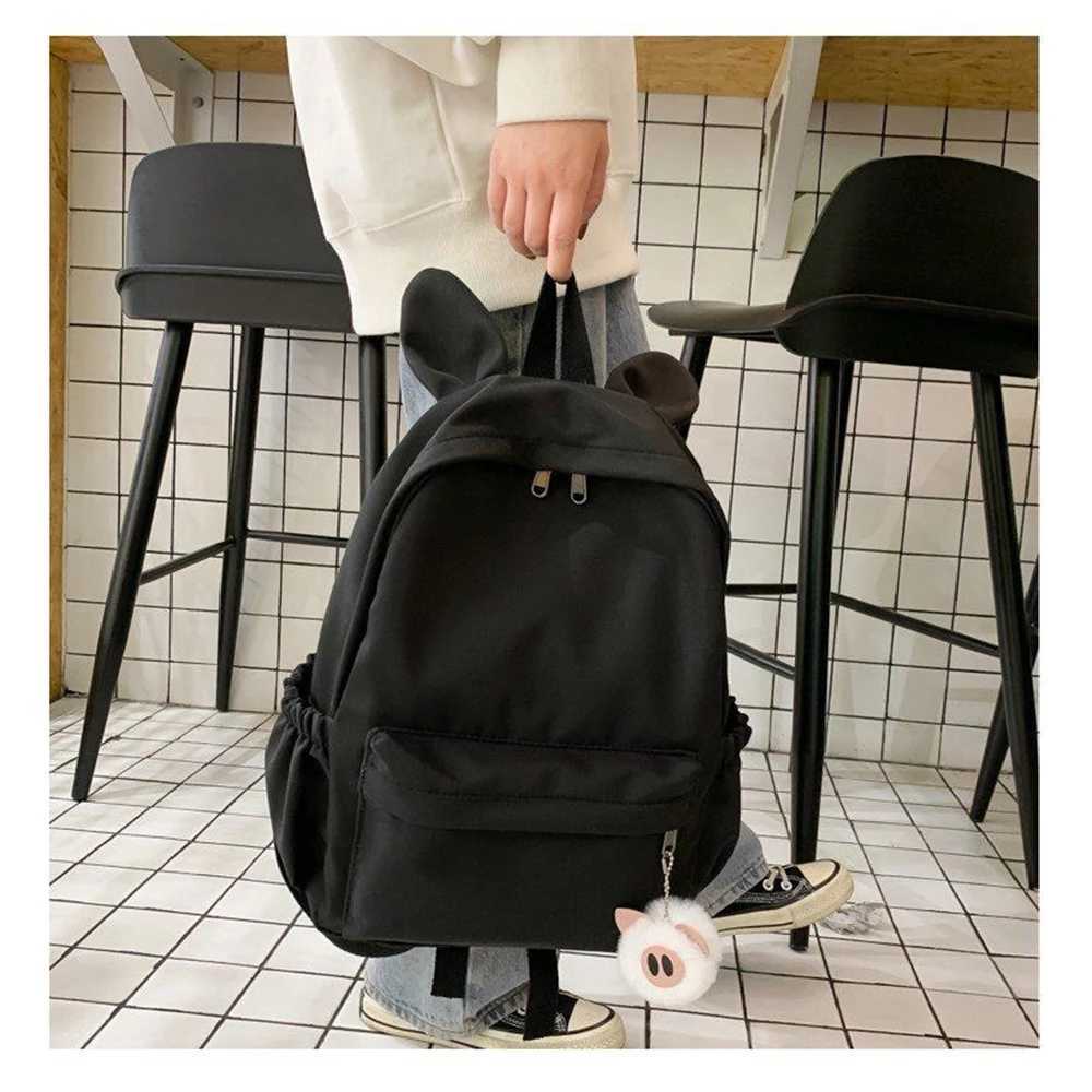 Personalized And Simple Rabbit Ears New Fashion Nylon Fabric Backpack Customized Embroidery Name Mens And Womens Student BagW251114