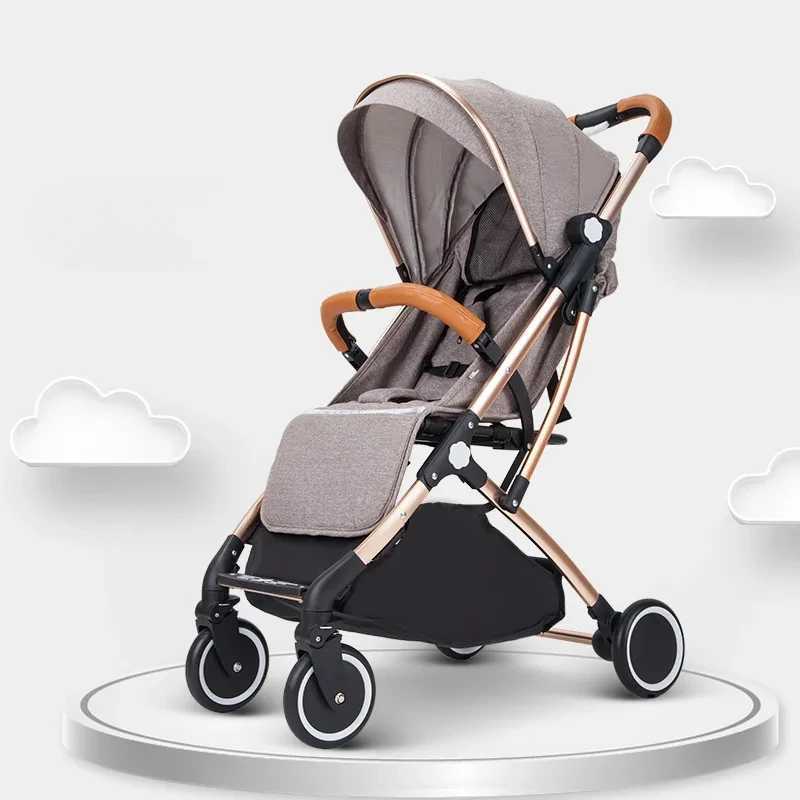 High landscape folding baby stroller pull rod four-wheel stroller shock-absorbing design lightweight easy to travel X250415