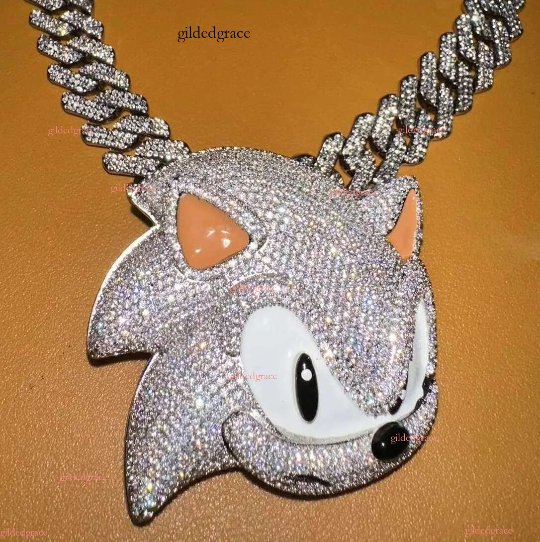 custom pendant cuban Moissanite chain Dia Necklace Iced Out Hip Hop Letter Name Pendant Chain For Men Custom Jewelry