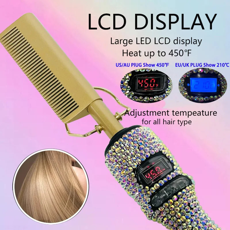 Comb Straight Curling Electric Comb for American African Hair pente quente peigne chauffant lisseur cheveux Styling Tools 250414