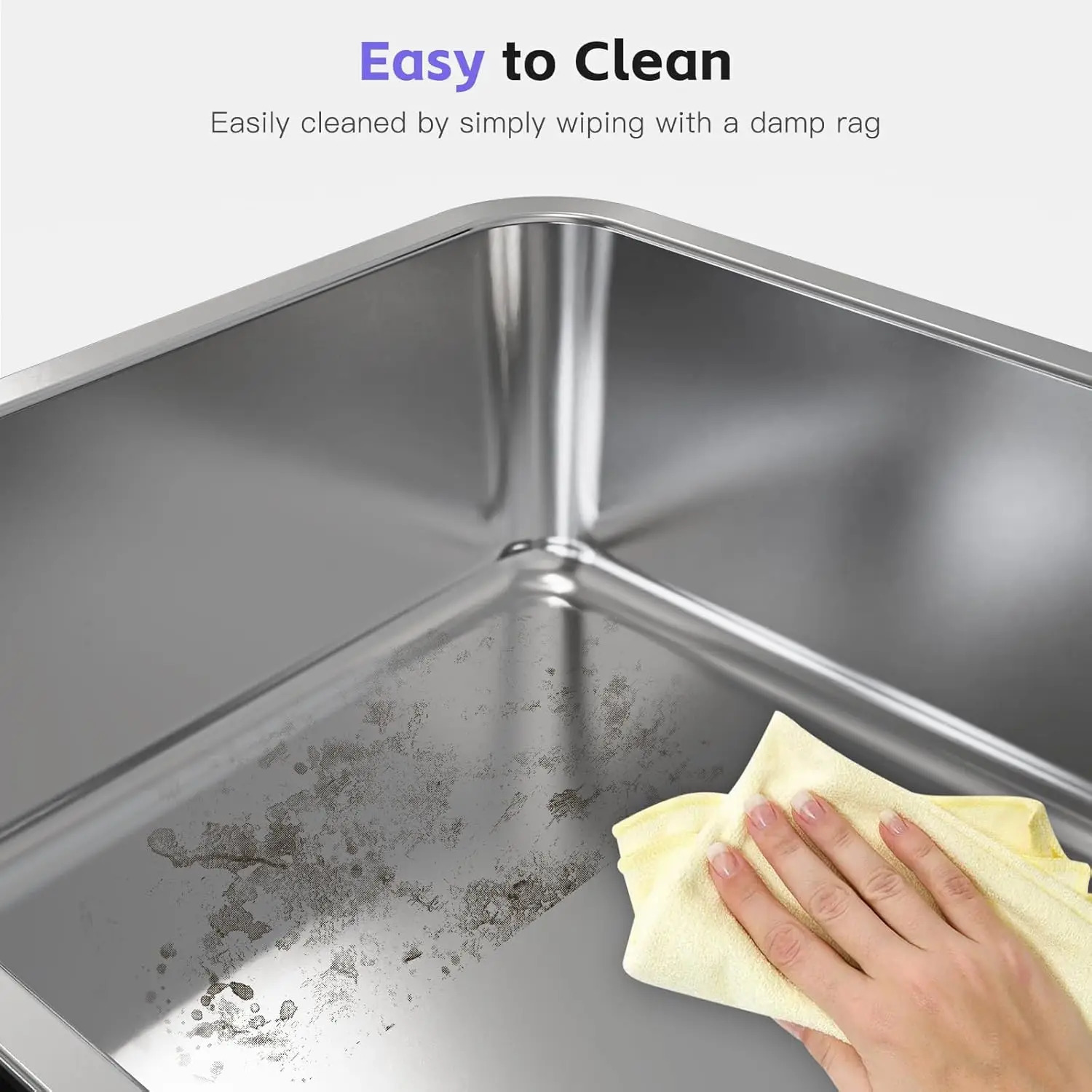 Enclosed Stainless Steel Cat Litter Box with Lid Odorless XL Metal Litter Box for Big Cats Extra Large Kitty Litter Box 250414