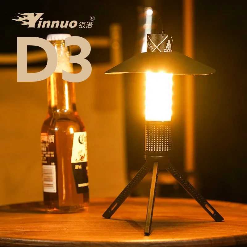 Rechargeable LED Portable Light Super Bright Flashlight Camping Light Work Light 6 Lighting Modes Waterproof Outdoor Tent Light M251115