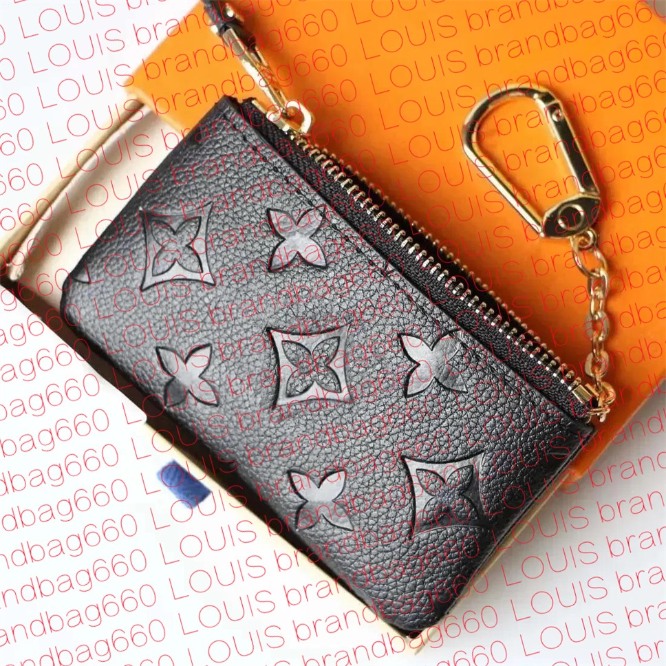 12A Designer wallets POCHETTE CLES Keychain Ring KEY POUCH coin purse Luxurys Damier leather Credit Card Holder small zipper purses Wallet with box and dust bag