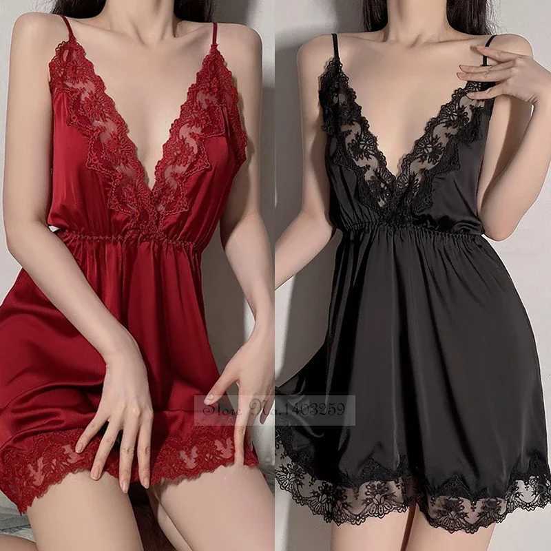 Spring Summer Women Robe Nightdress Sleepwear Two Piece Set Sexy Patchwork Lace Nightgown Kimono Bathrobe Loose Casual Home Wear C251115