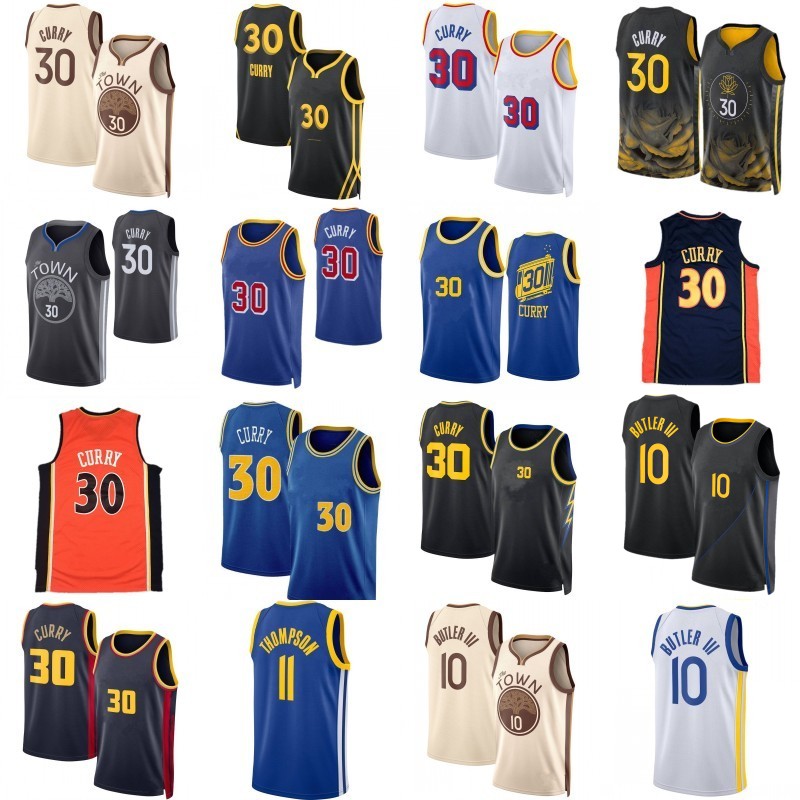 Stephen Curry Jimmy Butler III City Basketball Jersey Mens Klay Thompson Blue White Shirt