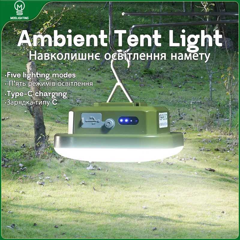 MOSLIGHTING 30W Camping Lantern Strong Super bright 50W Portable Flashlights USB Fast Rechargeable Outdoor Hanging Tent Lighting M251115
