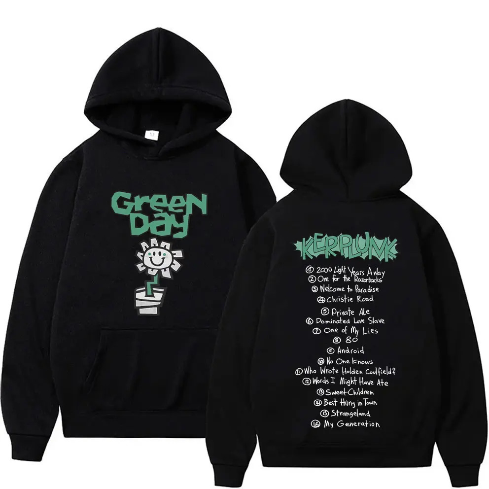 Punk Band Green Day Kerplunk Graphic Hoodie Male Vintage Casual Fleece Sweatshirt Men Women Gothic Rock Retro Oversized Hoodies 251113