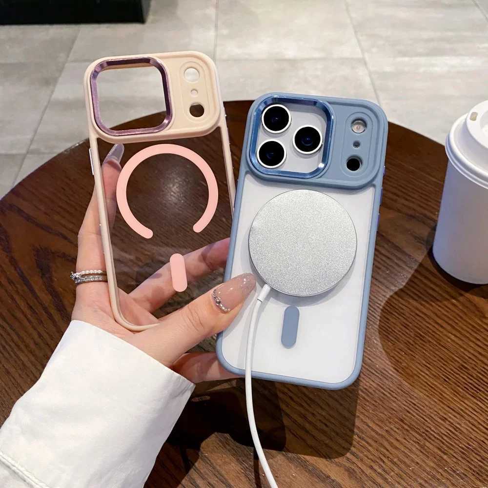 for iPhone 17 Air Luxury for Acrylic Case for iPhone 17 16 15 Pro Max Plus 13 14 Magnetic Wireless Charging Hard Cover J251202