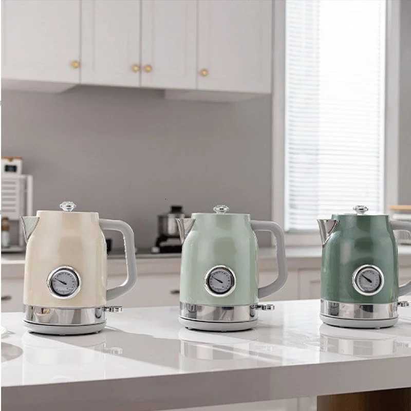 17L Retro Electric Kettle With Thermometer 304 Stainless Steel Fast Water Boiling For Tea/Coffee Kettle Auto Power-off 1800W Y251114