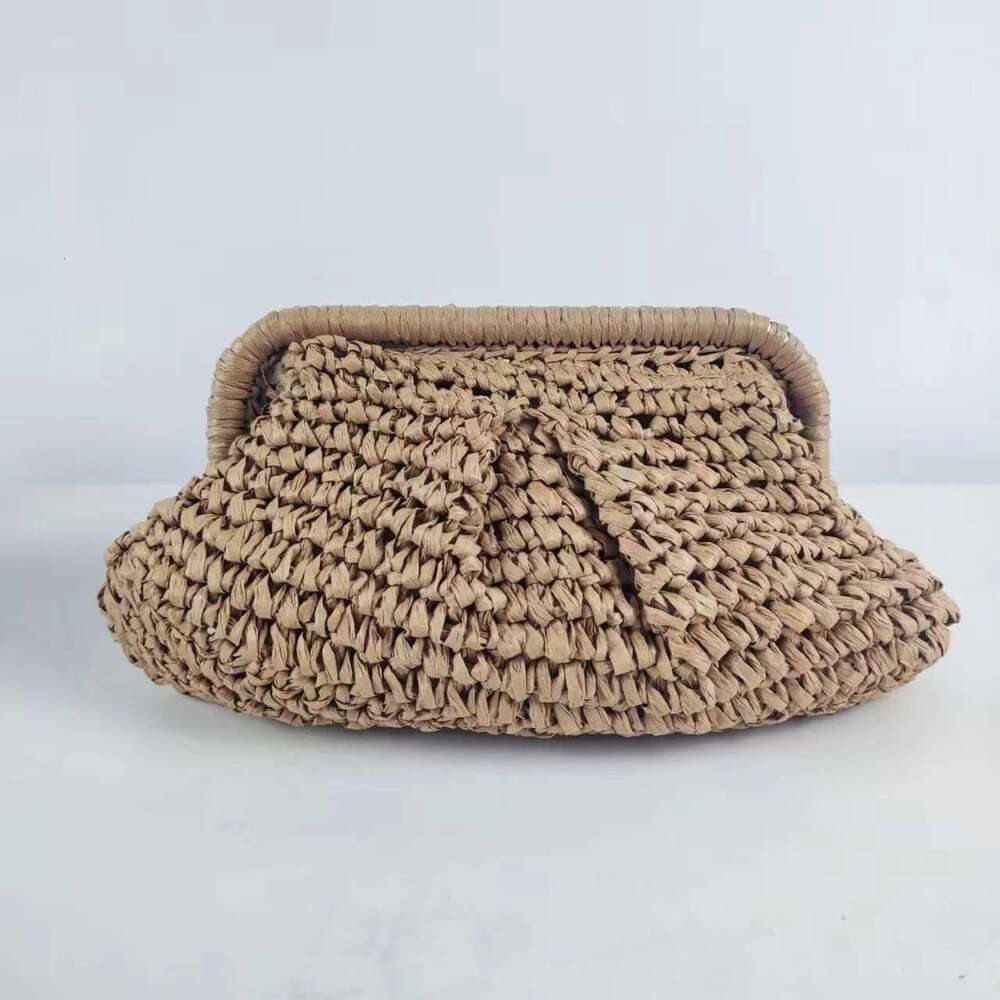 Handmade Beach Bag Weaving Dumpling Small 2024 New Ethnic Style Daily Matching Handbag Holiday Single Shoulder Straw Woven Bun Niche Kq2