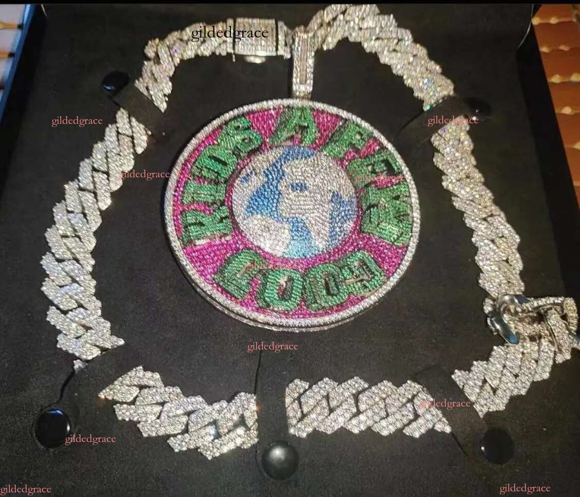 Factory Initial Pendant Iced Out Jewelry Gold Plated Vvs Moissanite Dias Cuban Chain 3d Custom Name Hip Hop Letter CFKE