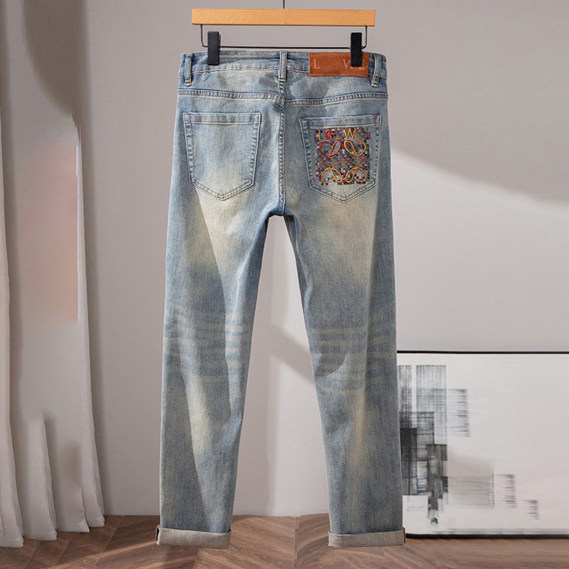 Mens Designer Skinny Jeans Fashion distressed ripped biker classic letters jean slim fit motorcyc stretch Denims For Man Black Pants