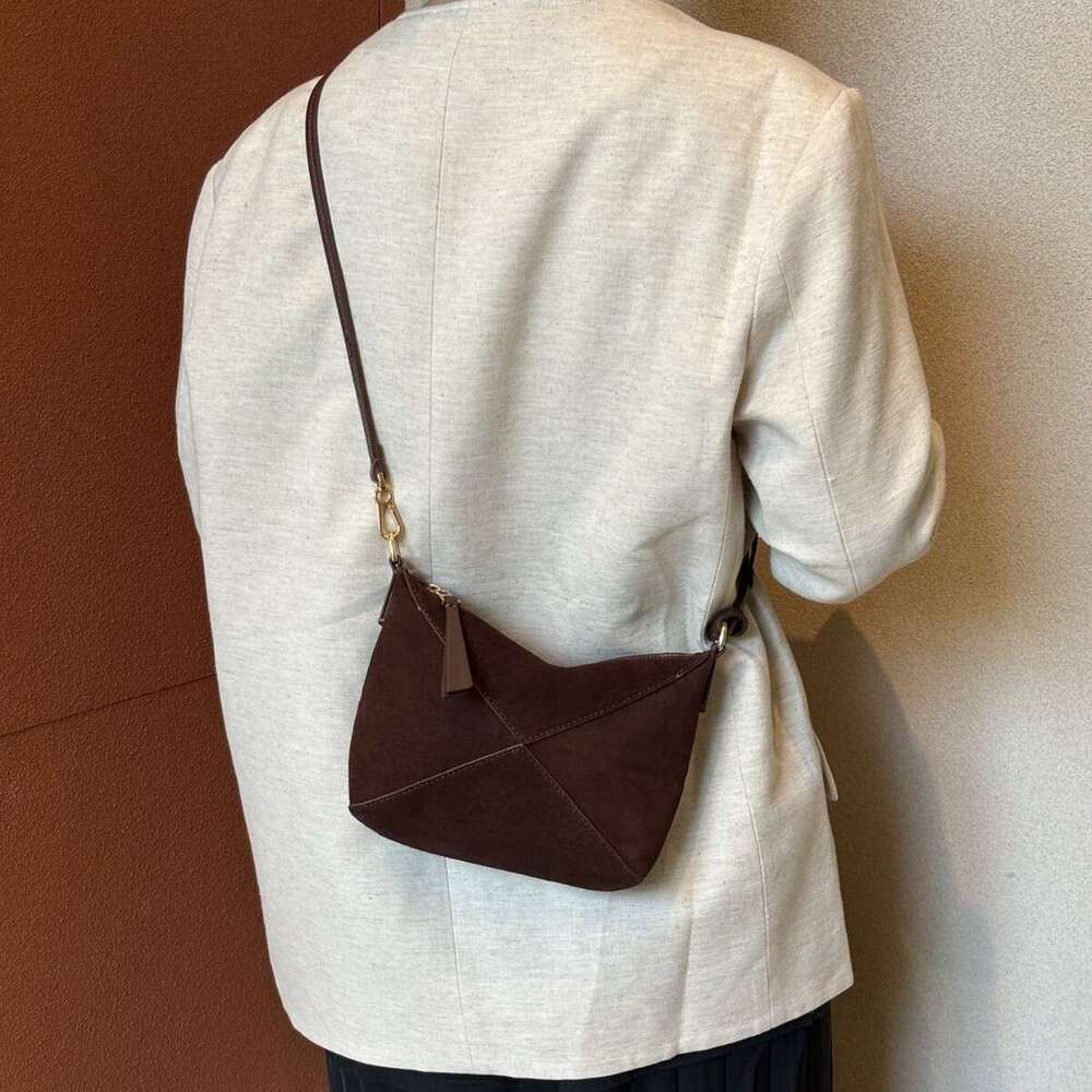 Mm Women's Bags 24 New Geometric Folding Frosted Leather, Single Shoulder Armpit Bag, Handbag Design, Casual Women's Bag