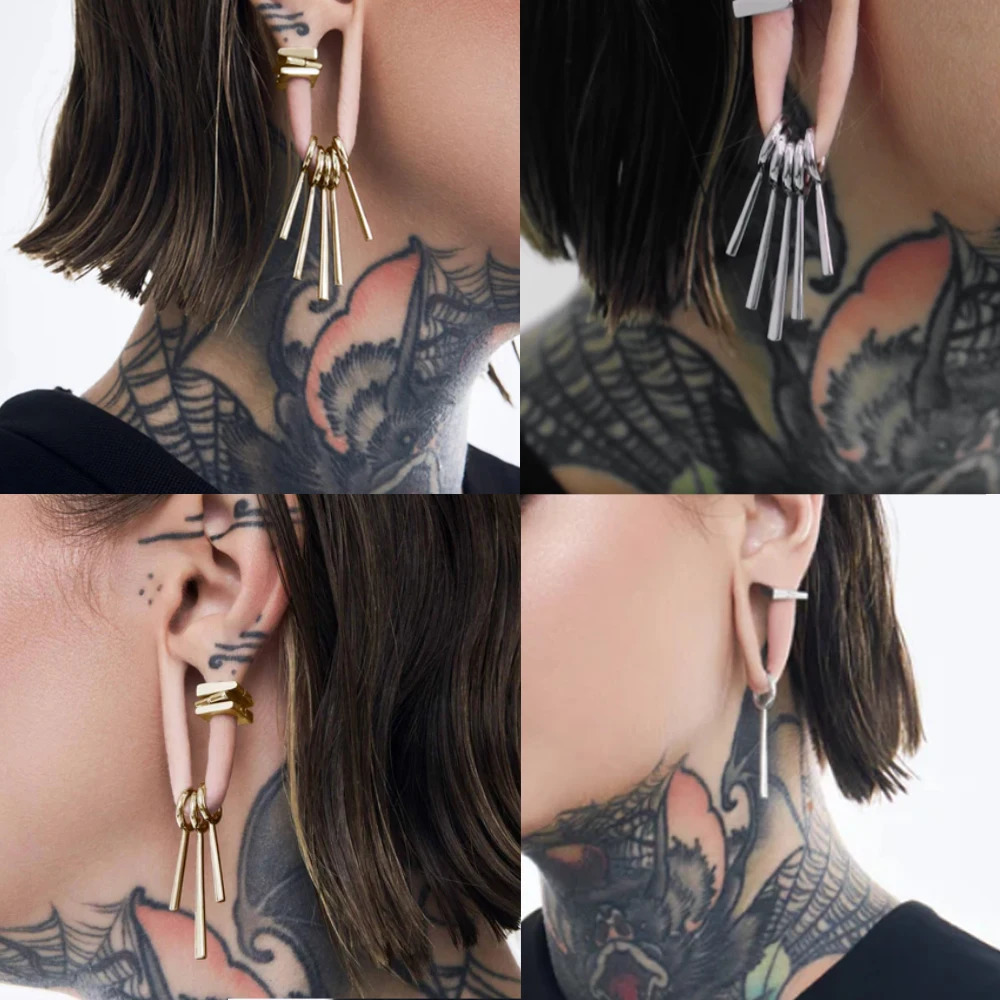 5/10/lot Ear Lobe Cuff Ring Ear Clip Earrings Simple Jewelry For Women Piercing Stainless Steel Ear Circle Earrings Body Jewelry 250408