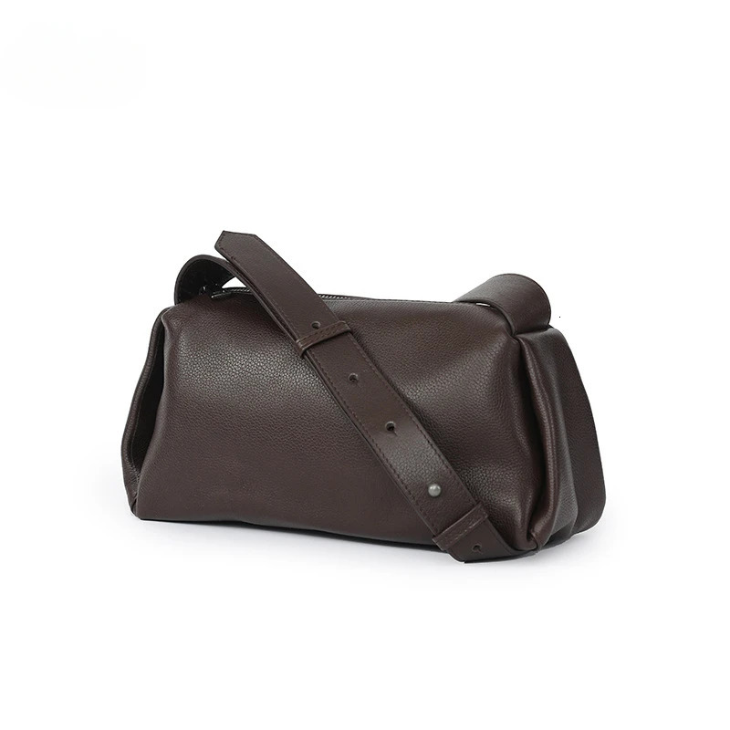 Advanced full grain leather womens cross body bag minimum value Versatile pillow homeless wallet womens lightweight casual shoulder bag 250410