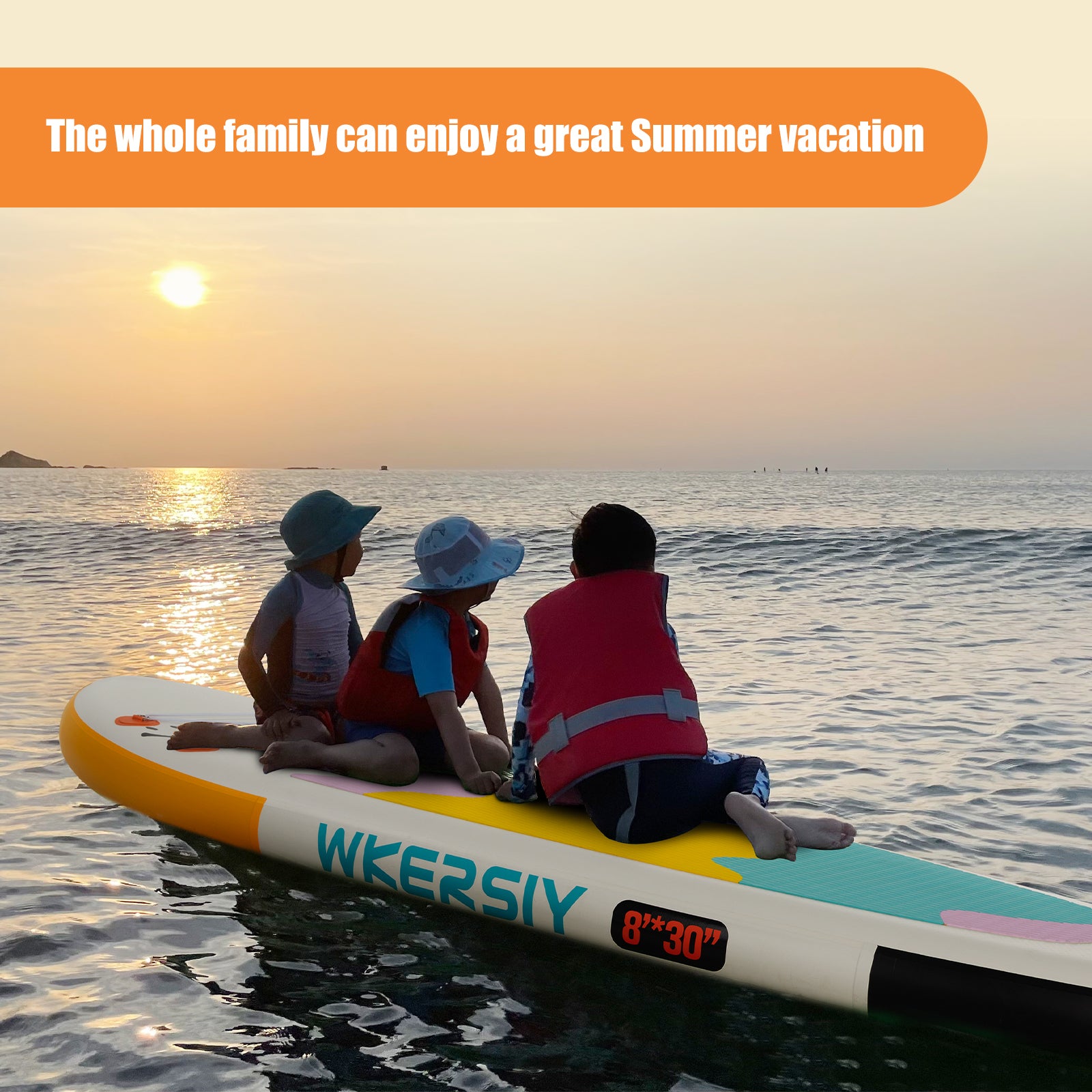 WKERSIY 8ft Green Kids SUP Ultra-Stable Youth Paddle Board, Lightweight & Parent-Friendly Design surfboard stand up paddle board inflatable Surfboards