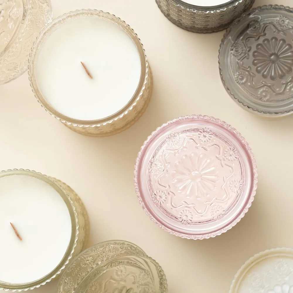 Large Wood Wick Candle Set - Rose Noir and Oud Gardenia and Ylang Scents 90-Hour Burn Time - Perfect Housewarming Gift C251115