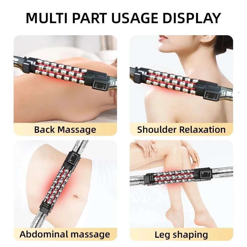 Relaxed Red Light Heated Device 360 Rotating Inner Ball Muscle Relaxation Massage Roller For Whole Body Anti Cellulite