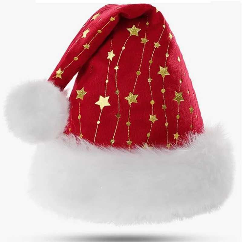 Christmas decoration hat hot pressed gold wool hat plush Christmas hat non-woven fabric hat Christmas decoration hanging Y251115
