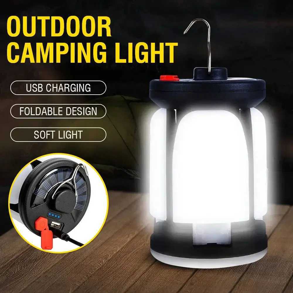 Camping Light Powerful Solar LED Lamp 4500mAh Rechargeable 1000LM Emergency Power Bank Foldable 6 Light Mode for Camping Fishing M251115