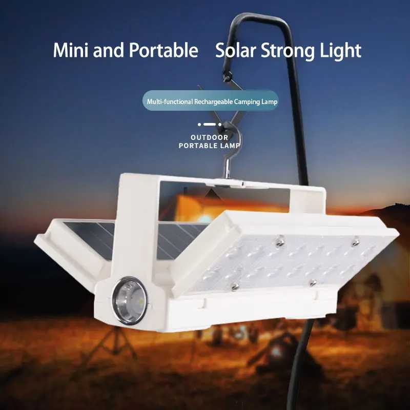 Solar Power LED Camping Lamp 90 Folding Portable Flashlight Lantern Outdoor Hiking Adventure Fishing Emergency Tent Light M251115