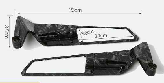 Motorcycle small fixed wing modification accessories, adjustable street running imitation race aluminum alloy rearview mirror