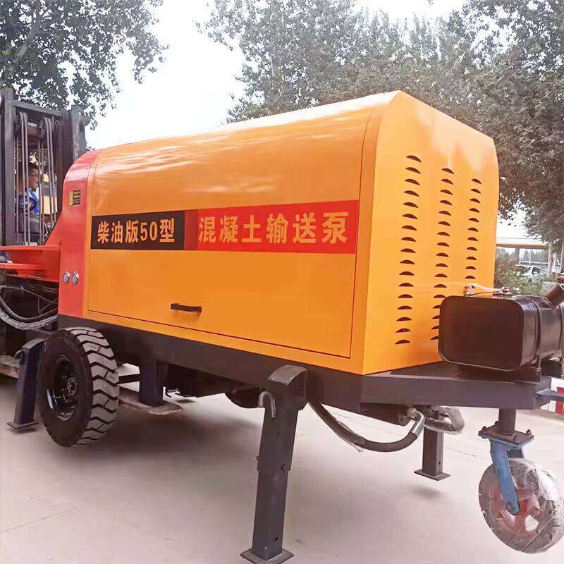 Trailer Mounted Electric Motor Mobile Concrete Pump Construction Machinery Concrete Mixer Pump