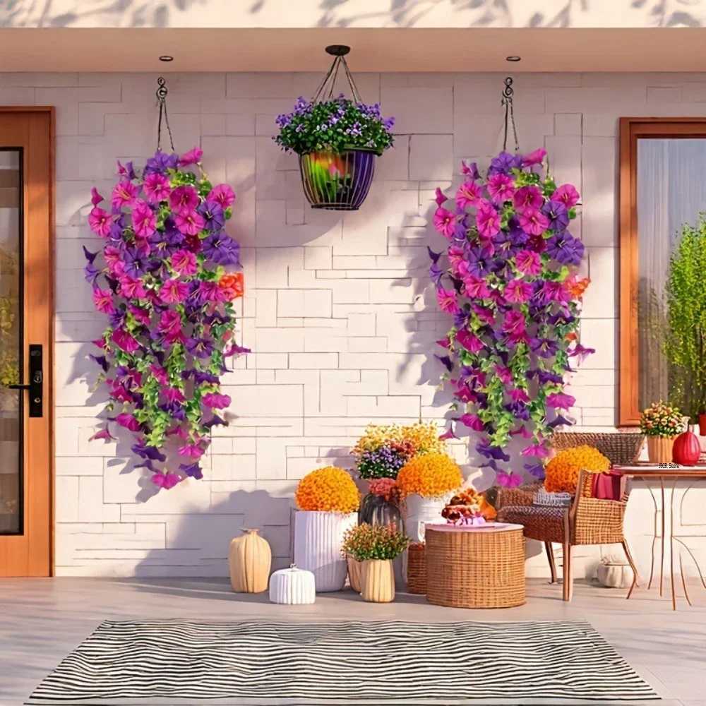 Artificial Flower New Artificial Hanging Flowers and Plants Easter Decoration 2025 UV-resistant and Realistic Room Decor WeddingM251115
