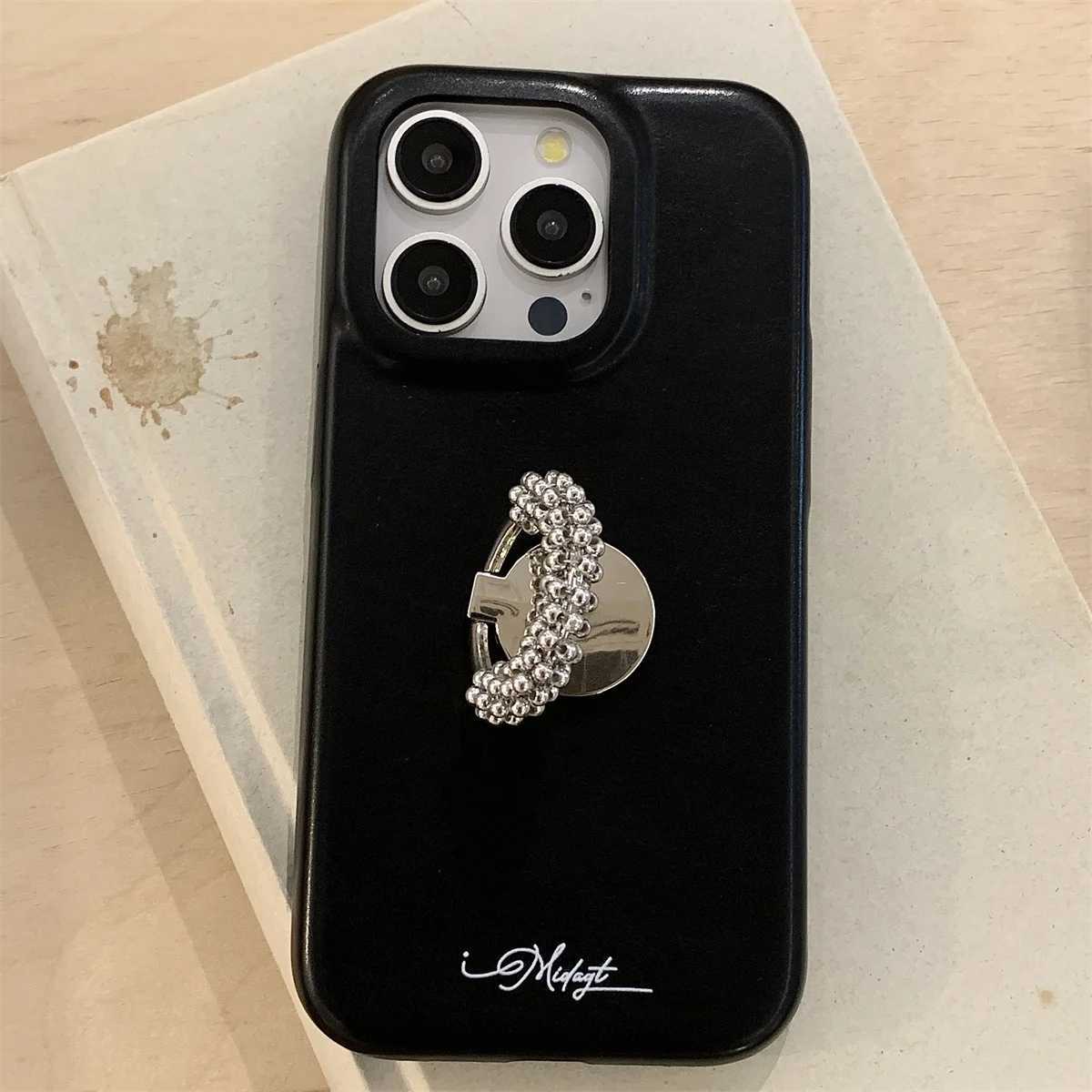 New blue pearl silver buckle Phone Case For iPhone 16 15 14 13 Pro Max fundas iphone 15 case Protective cover 15 16pro J251202