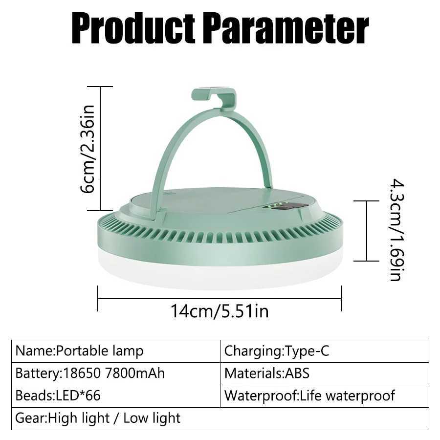 Super Bright LED Camping Light USB Rechargeable 7500mAh Emergency COB Floodlight Outdoor IP65 Waterproof Hanging Tent Light M251115
