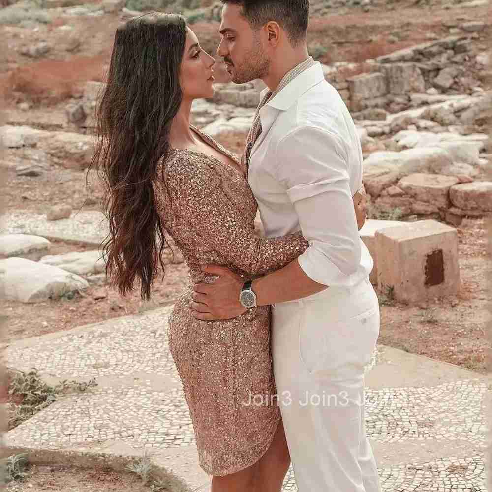 2025 Autumn New Womens Sexy Deep v Long Sleeve Slimming Pencil Dress