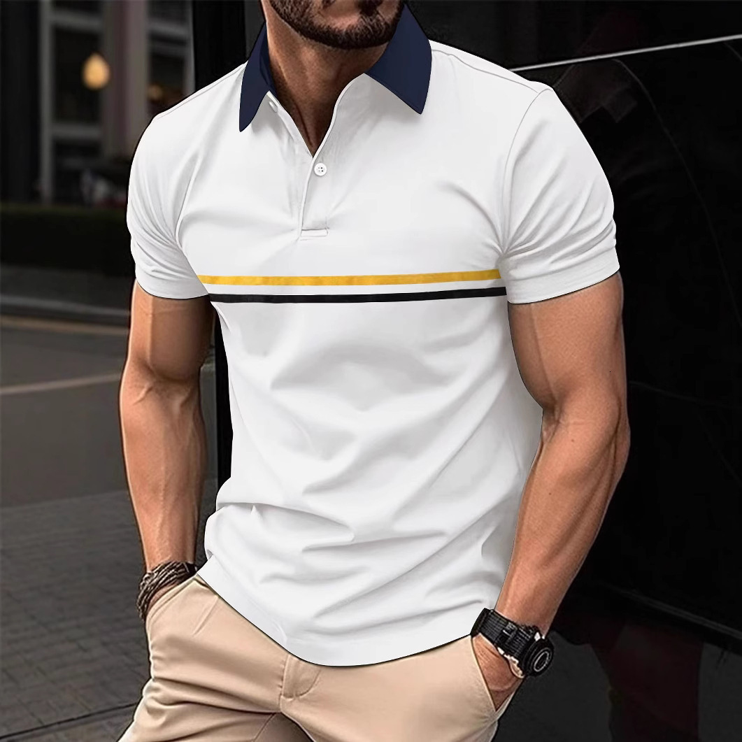 Ins summer mens polo shirt button up mens sports polo shirt