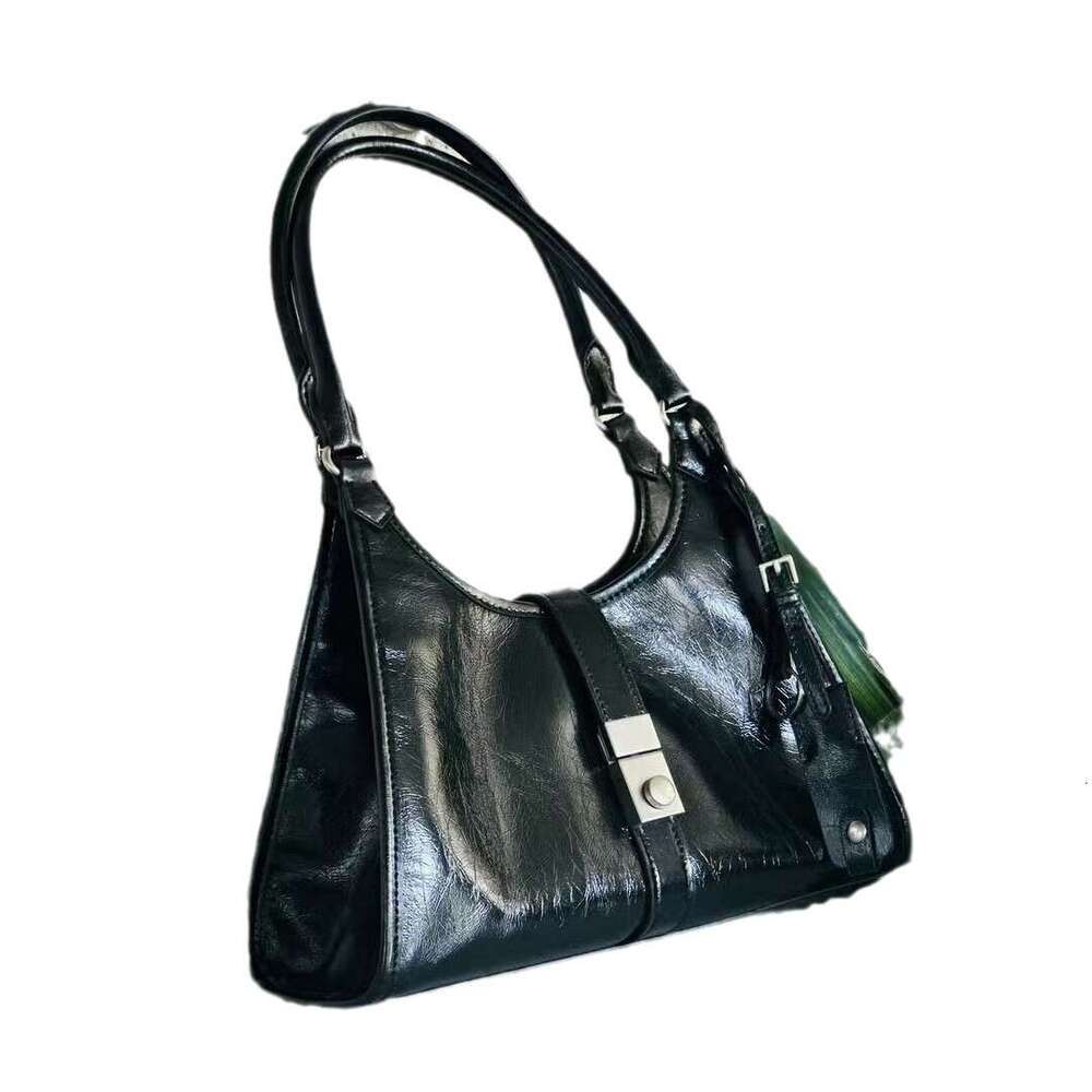 Mm Women's Bags Ladies' New Top Layer Cowhide Handbag, Armpit Bag, High-End And Trendy Commuting Bag