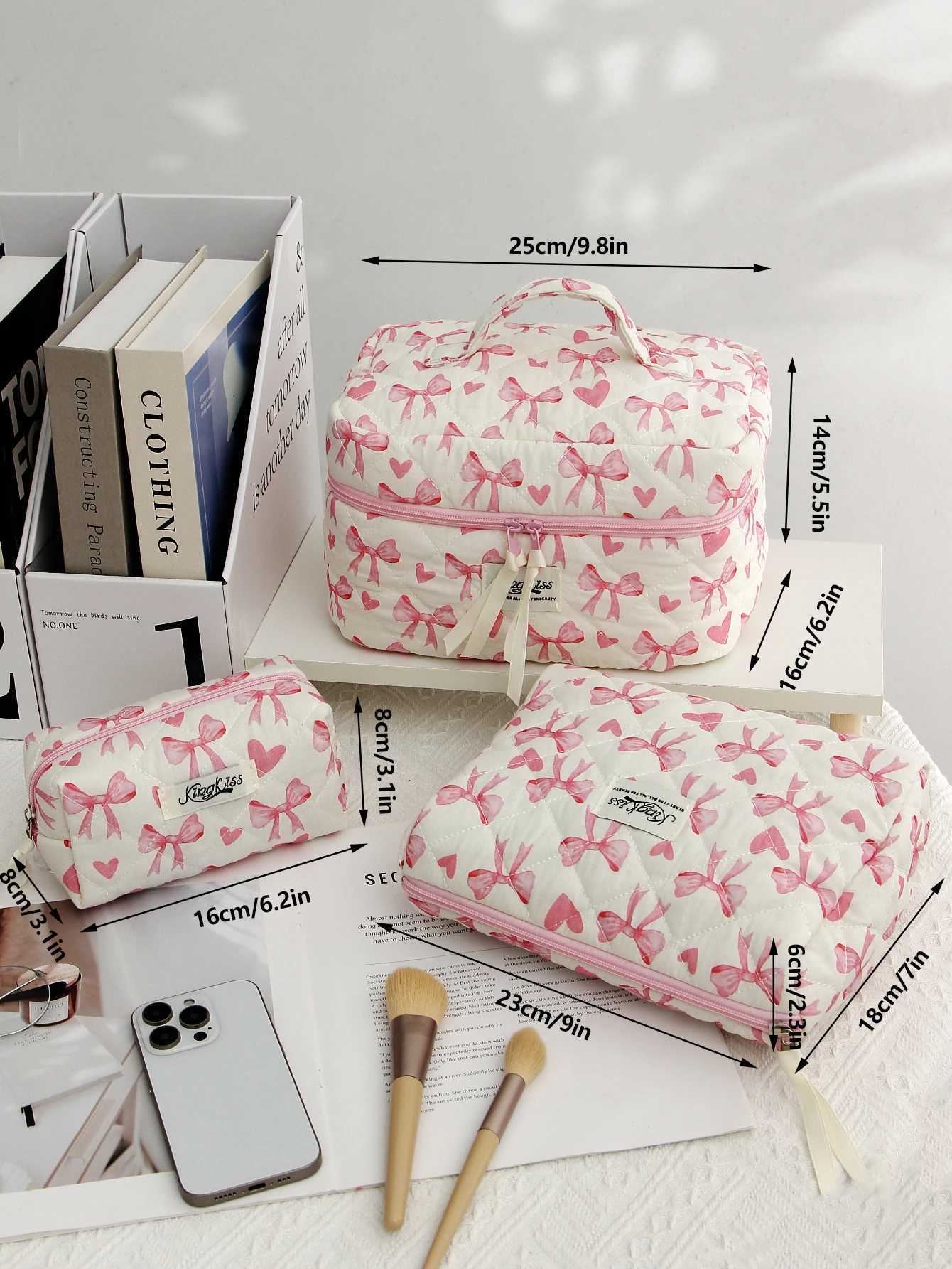 Butterfly pattern makeup bag set cute makeup bag large capacity travel toilet organizer bag zipper makeup organizer bagXJ250415