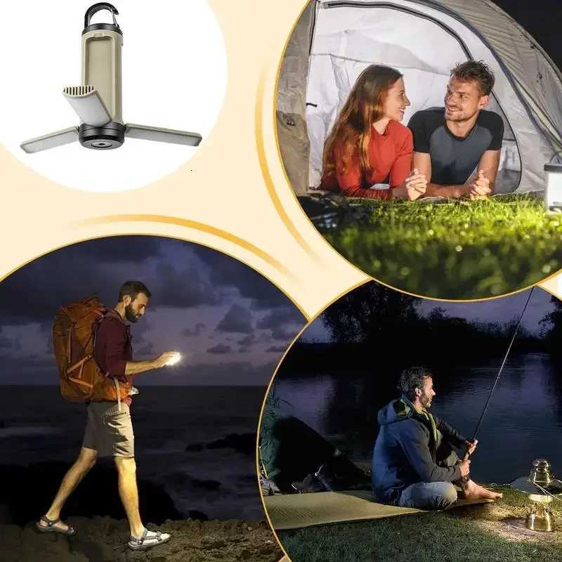 LY23 6 Modes Brightness adjustable Camping Lantern Portable hanging foldable Camping supplies 1200mAh outdoor emergency lantern M251115