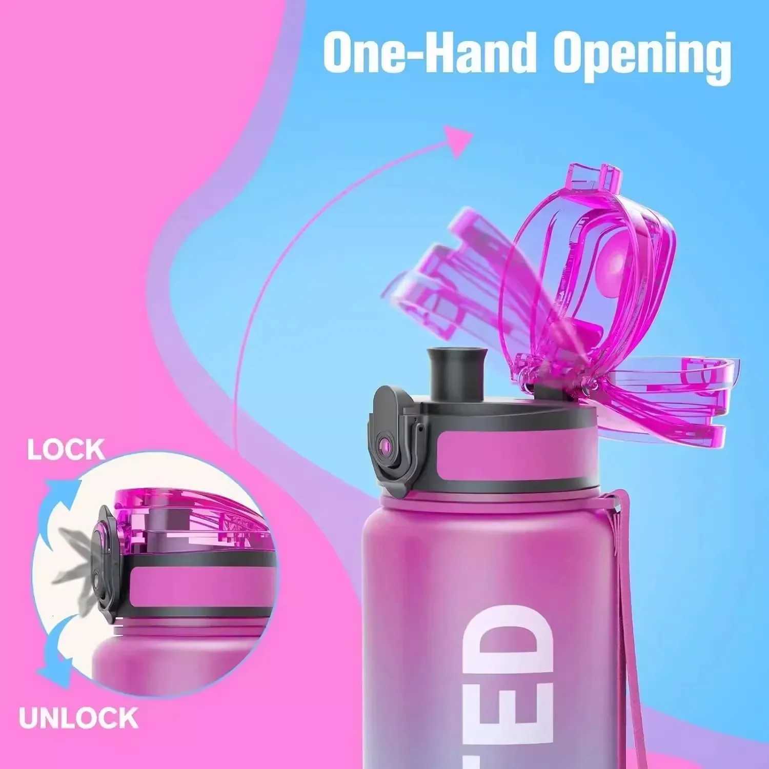 1000ml Large Capacity Sports Water Bottle Portable Plastic Water Cup Outdoor Cycling Hiking Camping Beach Drinking Tools Gym JugW251114