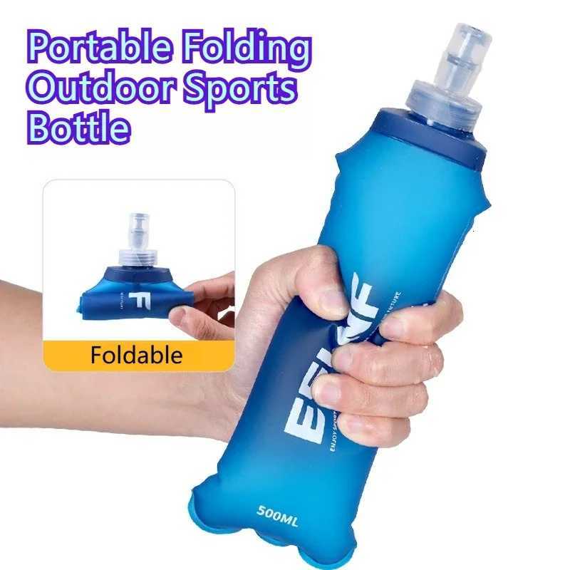 ESLNF Soft Camping Drinking Water Bottle Folding Sport Water Bag Flask Outdoor Running Cycling Hydration PackW251114