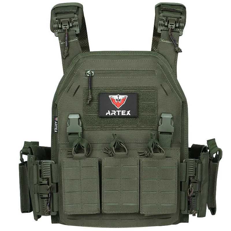 Ranger Green Plate Carrier Tactical Vest With Quick Release Security Molle Tactical Vest Bandolier Laser Cut Vest XJ251114