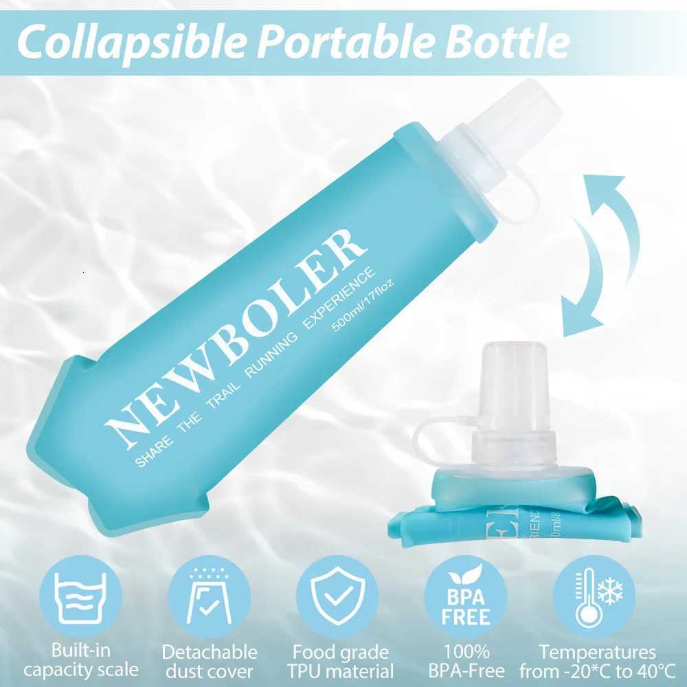 NEWBOLER Camping Soft Water Bottle Drinking Sport Folding Bag Flask Outdoor Running Hydration Pack Waist Bicycle BPA FreeW251114