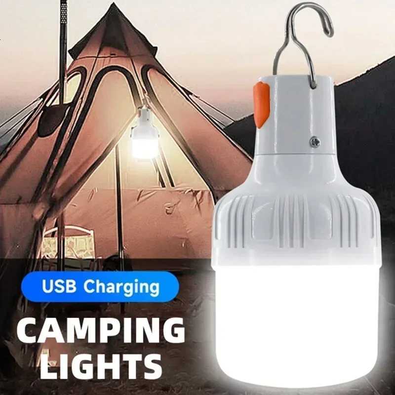 Outdoor USB Rechargeable LED Lamp Bulbs 450W Emergency Light Hook Up Camping Fishing Portable Tents Lantern Night Lights Bulb M251115