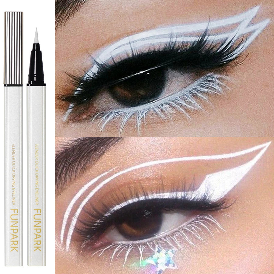 1PC Matte Liquid Eyeliner Waterproof Long Lasting Eye Pencil White Eye Liner Lying Silkworm Pen Makeup For Eyes Wonmen Cosmetic 250414