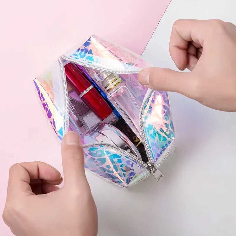 Transparent laser dot printing waterproof cosmetic bag Cosmetic organizer Portable lipstick cosmetic bagXJ250415