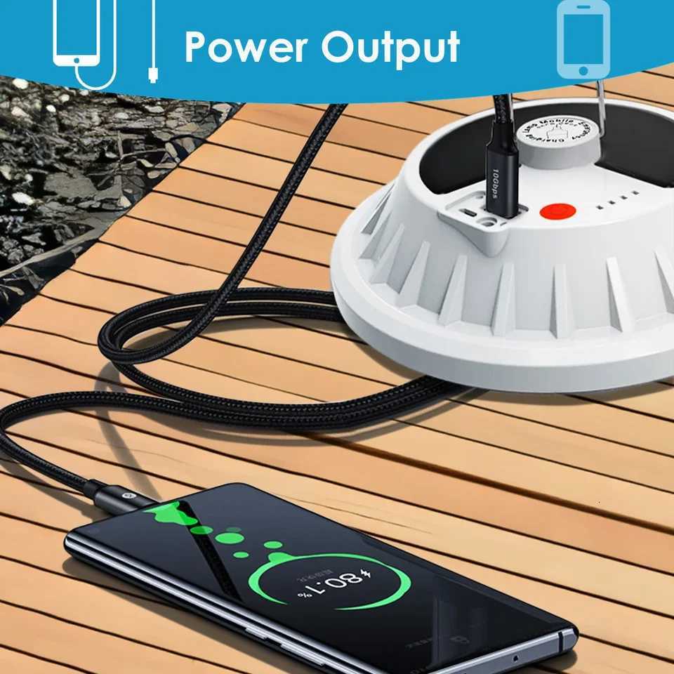 Portable Solar Lantern w/Remote Control5 ModesRechargeablePower BankIP68 WaterproofHookCamping Fishing Emergency Indoor M251115