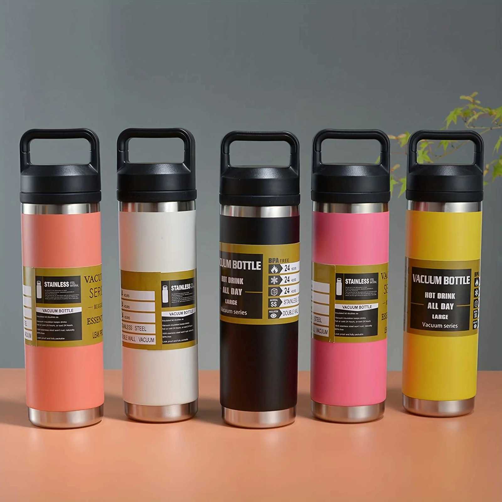 1pc 27oz/800ml Sports Water Bottle Portable Insulated Cup With Handle For Outdoor Camping TravelW251114