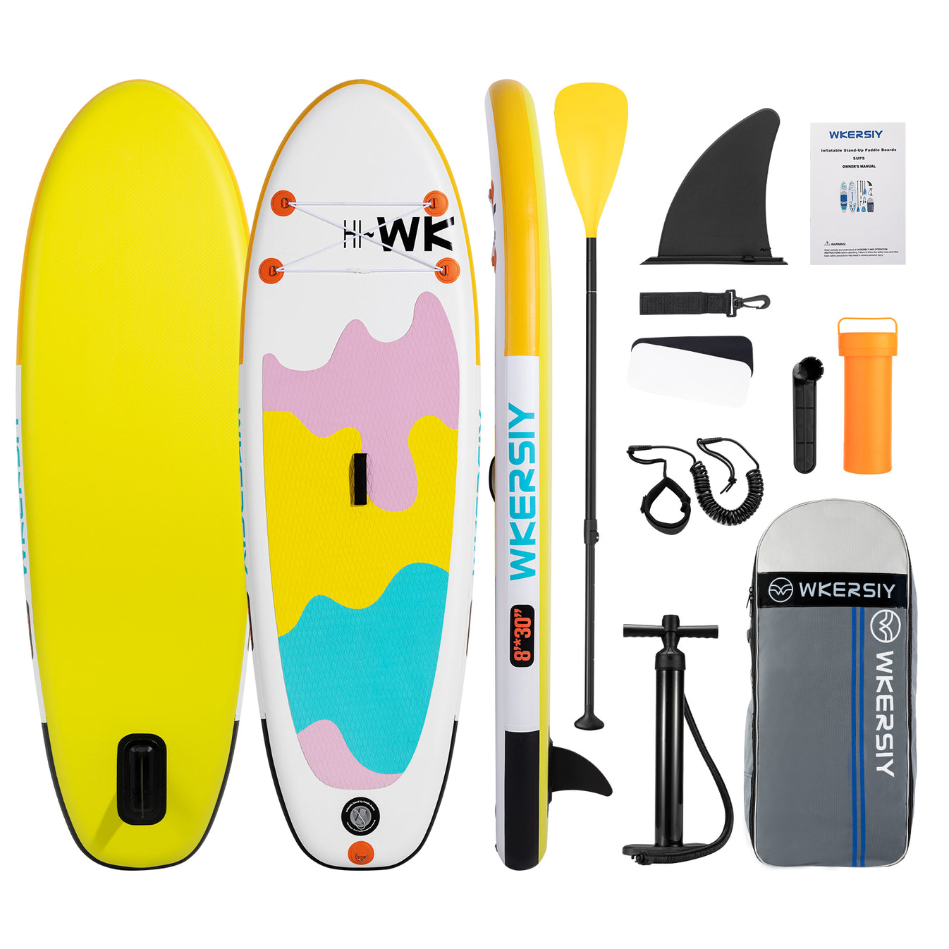 WKERSIY 8ft Green Kids SUP Ultra-Stable Youth Paddle Board, Lightweight & Parent-Friendly Design surfboard stand up paddle board inflatable Surfboards