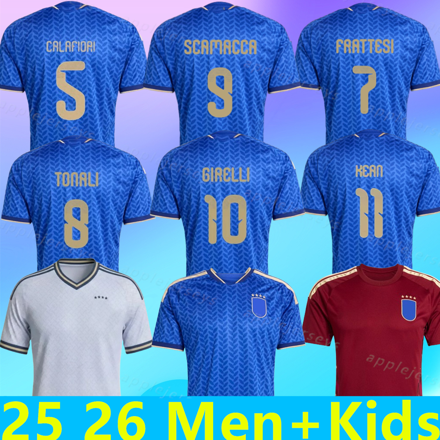 25 26 27 Italy maglia Soccer Jerseys RASPADORI Orsolini Casadei FRATTESI BARELLA Jerseys RETEGUI Tonali Italia Jerseys 2025 2026 Football Shirt Men Kids Kit