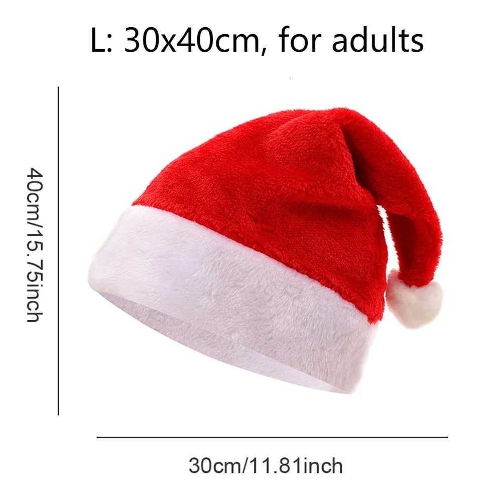 Christmas Hats for Adults and Kids Soft Fleece Long Santa Claus Red Xmas Hats Christmas New Year Party Decorations Gifts Y251115