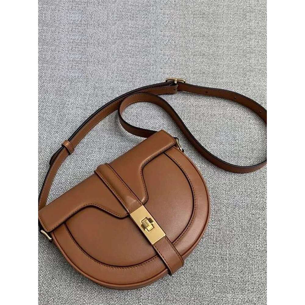 Women Single Shoulder Solid Color Cow Split Leather Vintage Handbag Hasp Saddle Bag Fashion Ladies Sg Crossbody Bags